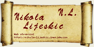 Nikola Lijeskić vizit kartica